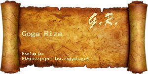 Goga Riza névjegykártya